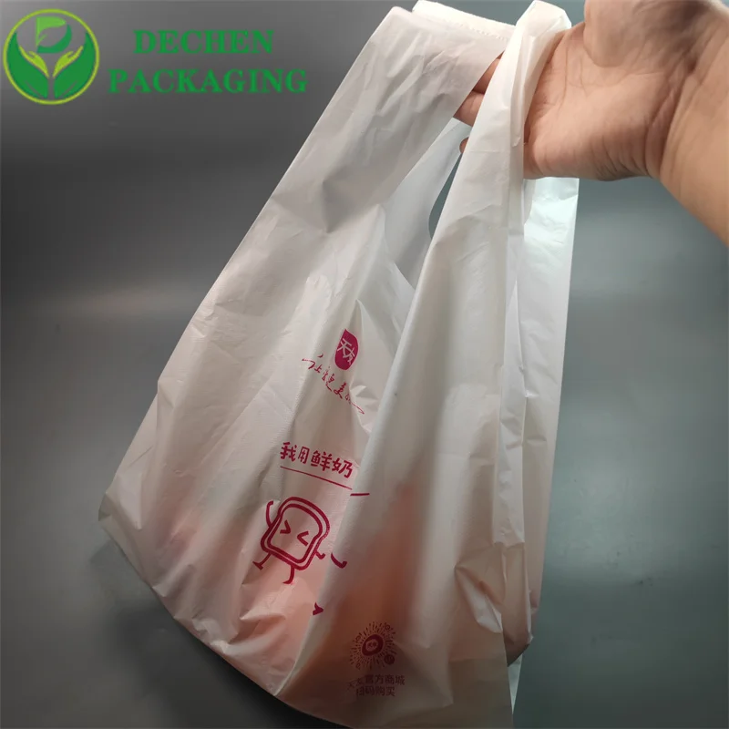 Bolsas de camiseta compostables y bolsas de compras biodegradables